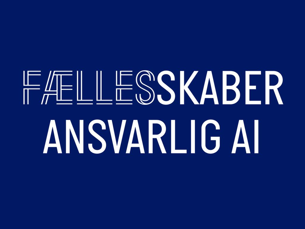 "fællesskaber ansvarlig AI" på blå baggrund